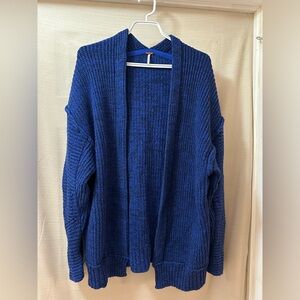Free People Blue Chunky Knit Open Front Cardigan Sweater Medium